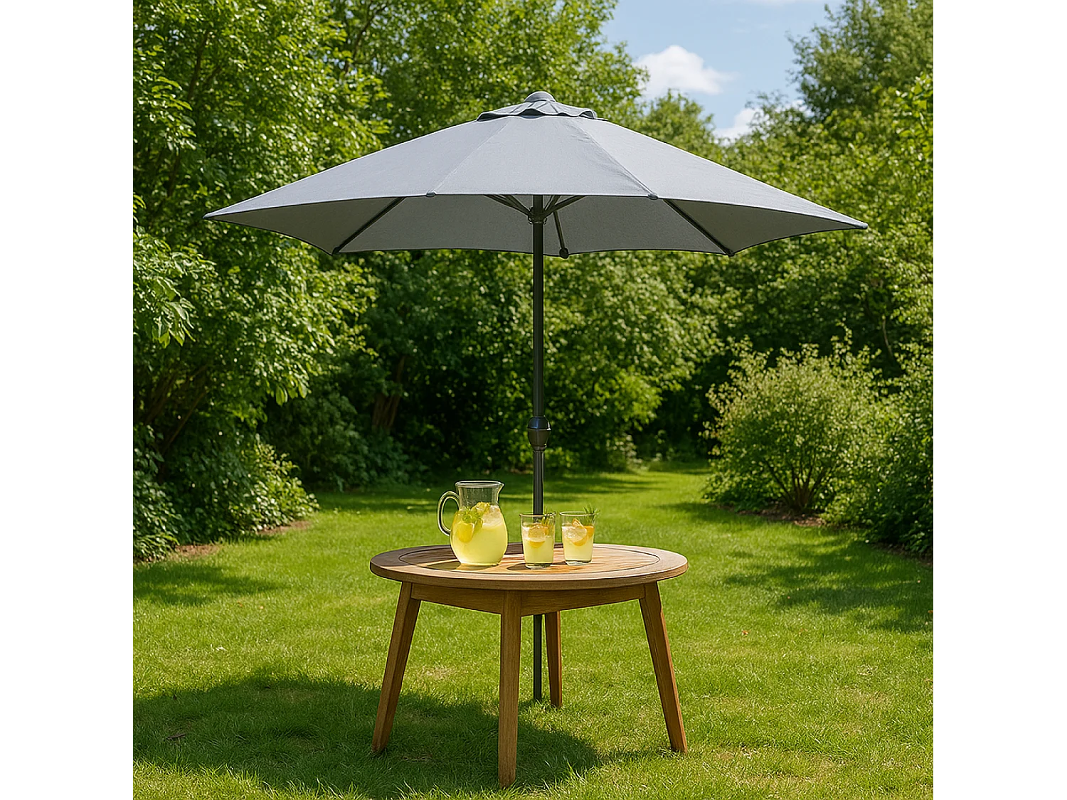 Parasol droit rectangulaire 3 x 2 m gris SPEZIA