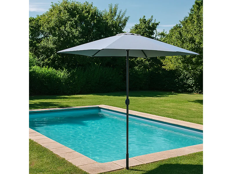 Rechteckiger Sonnenschirm 2,93 x 1,93 m grau SPEZIA - Trendiges Design, Sonnenschutz, Aluminium, Polyester - Außenbereich