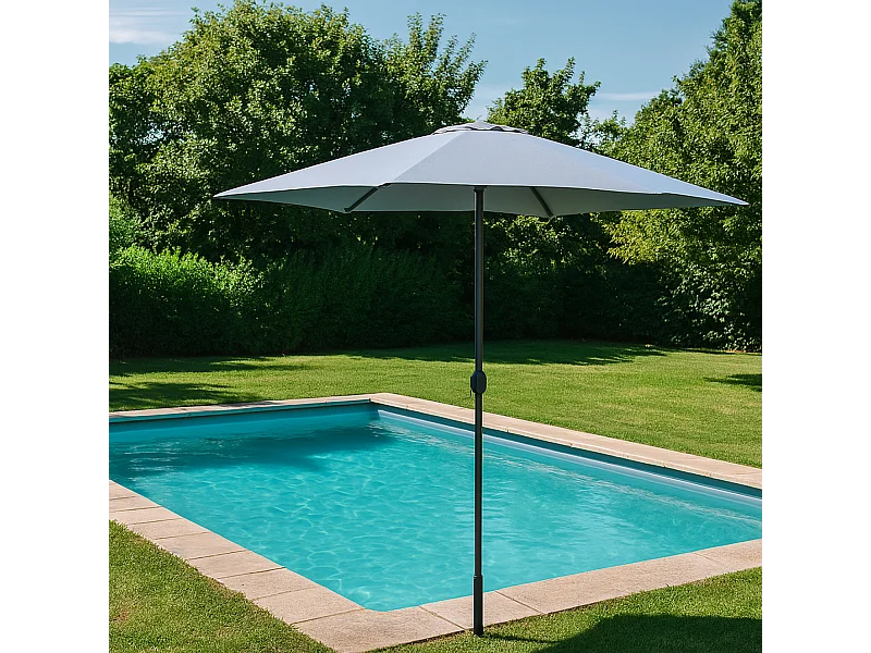 Rechteckiger Sonnenschirm 2,93 x 1,93 m grau SPEZIA - Trendiges Design, Sonnenschutz, Aluminium, Polyester - Außenbereich