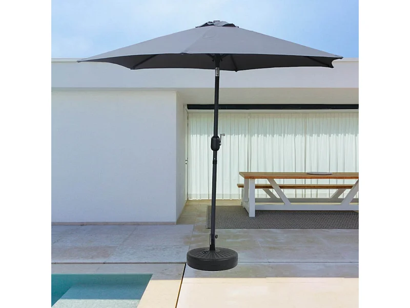 Guarda-sol redondo inclinável 2,5m cinza COME