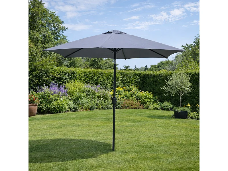 Parasol droit rond 2,5 x 2,5 m gris COME