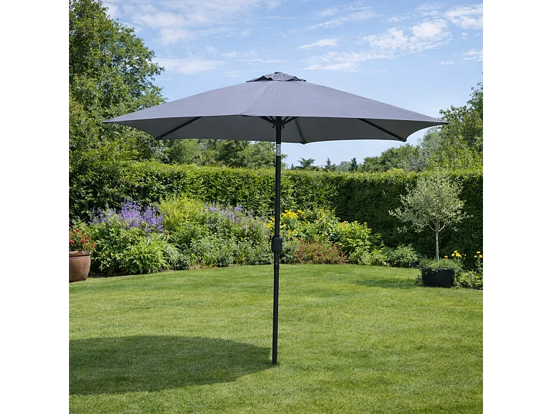 Parasol droit rond 2,5 x 2,5 m gris COME