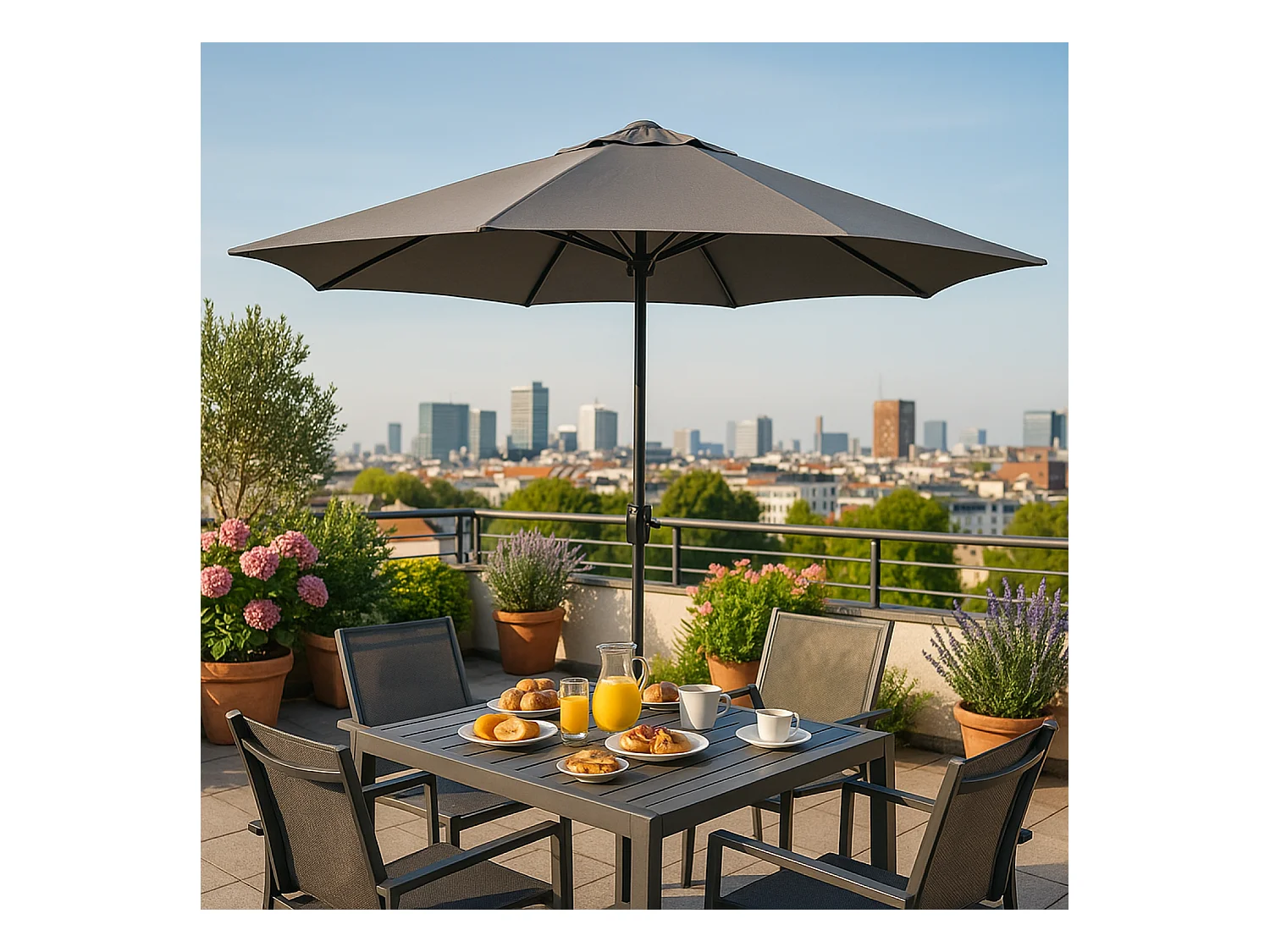 Ombrellone rotondo grigio2,94 x 2,94 m PORTOFINO