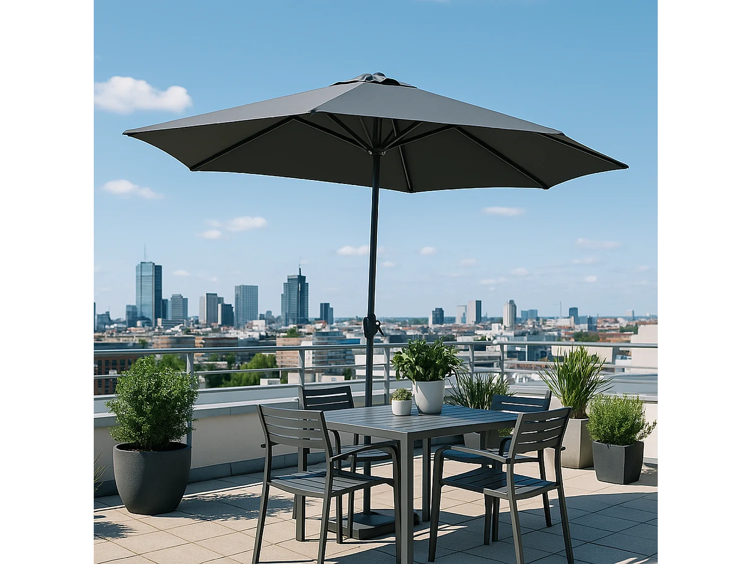 Ombrellone rotondo grigio2,94 x 2,94 m PORTOFINO