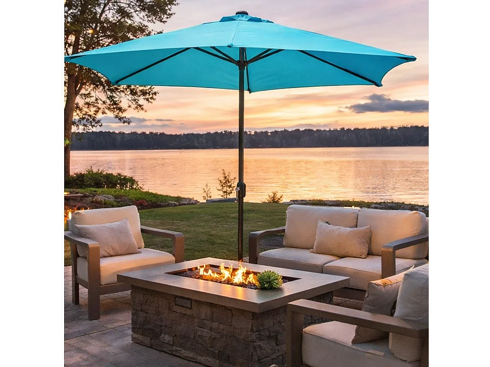 Parasol gris rond 2,94 x 2,94 m PORTOFINO