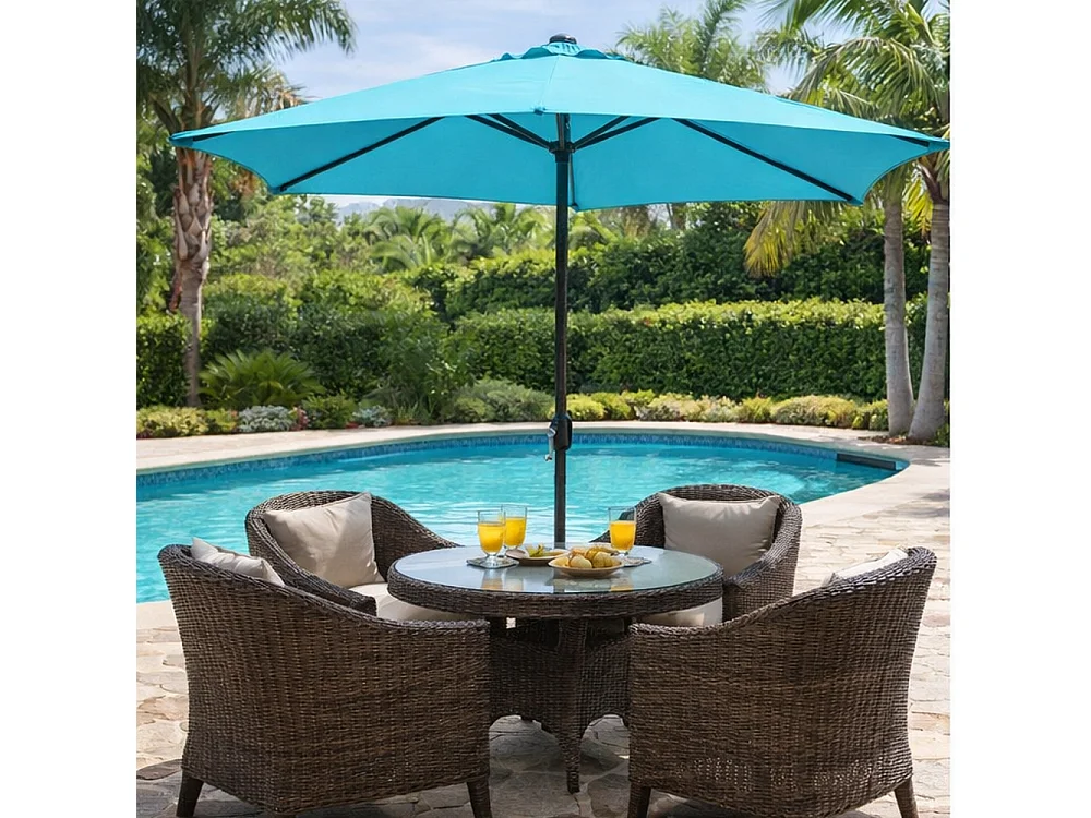 Parasol gris rond 2,94 x 2,94 m PORTOFINO