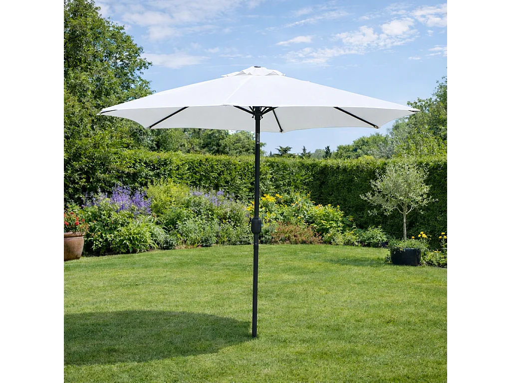 Parasol droit rond 2,5 x 2,5 m écru COME