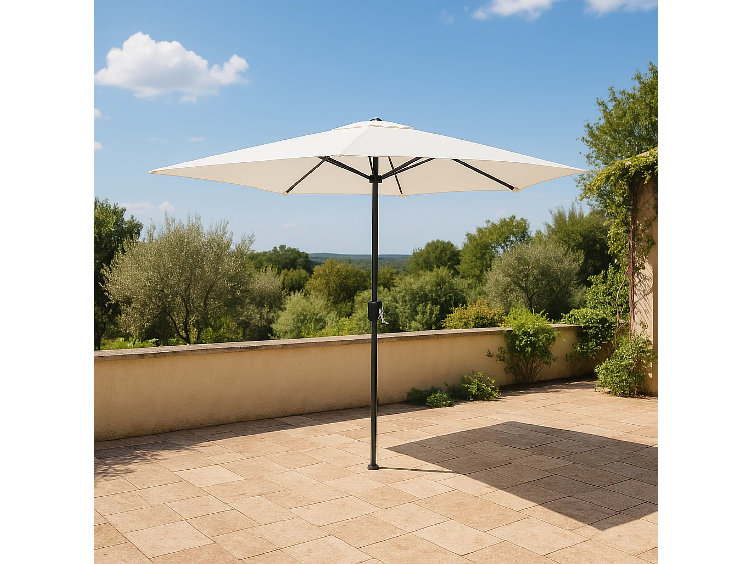 Parasol ecru rond 2,5 x 2,5 m COME