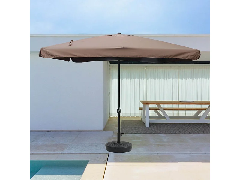 Parasol droit carré 3 x 3 m chocolat PALERME