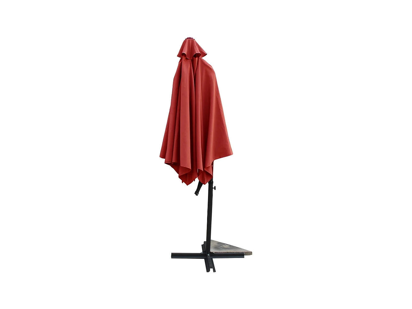 Parasol redondo Ø 2,94 m con apertura innovadora terracota ALCUDIA