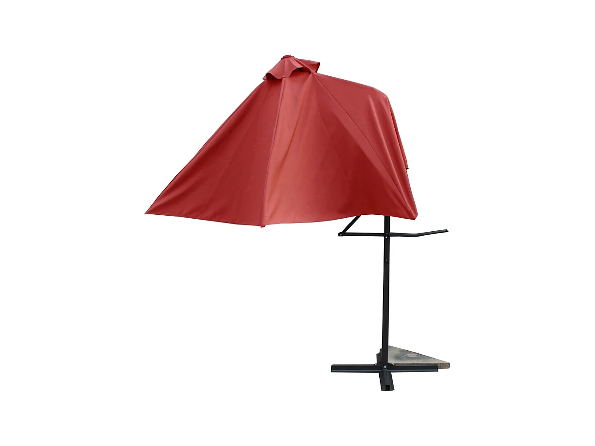 Parasol redondo Ø 2,94 m con apertura innovadora terracota ALCUDIA