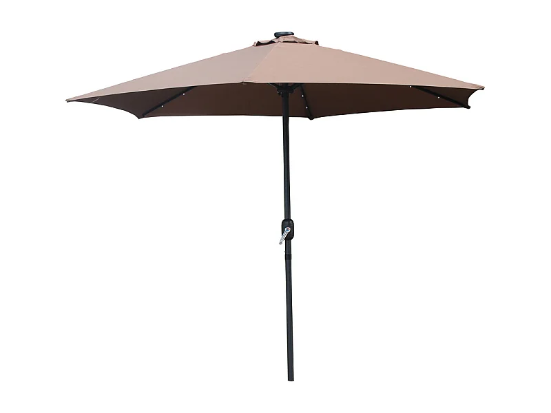 Ronde LED Tuinparasol Ø 2,66 m chocolade AMALFI