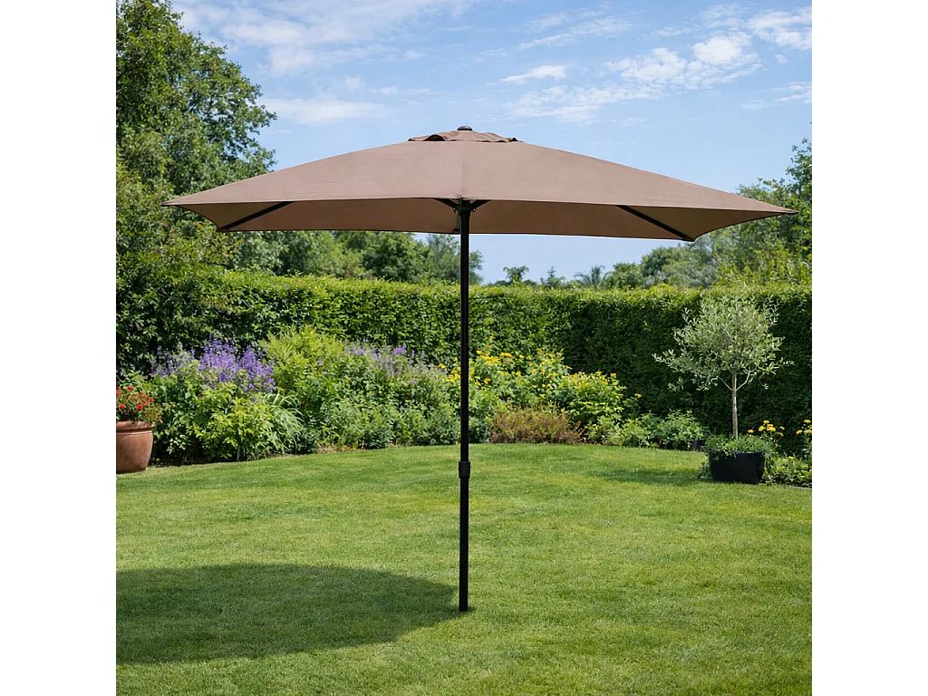 Rechthoekige kantelbare parasol chocolade 2,93 x 1,93 m SPEZIA