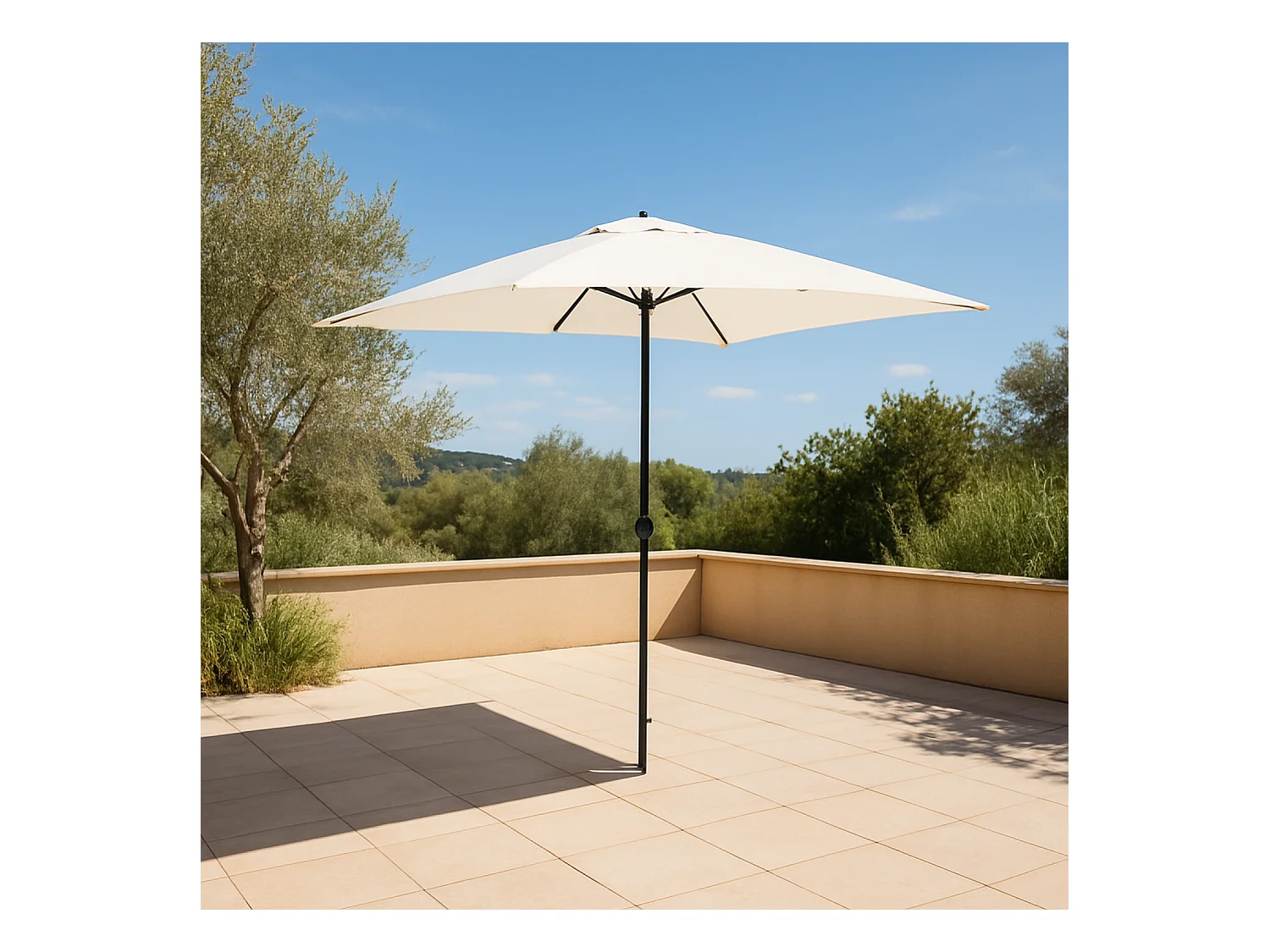Parasol droit rectangulaire 3 x 2 m écru SPEZIA