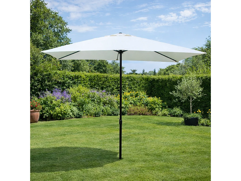 Rechthoekige parasol 2,93 x 1,93 m beige SPEZIA - Trendy design, zonbescherming, aluminium structuur - Ideaal voor de tuin