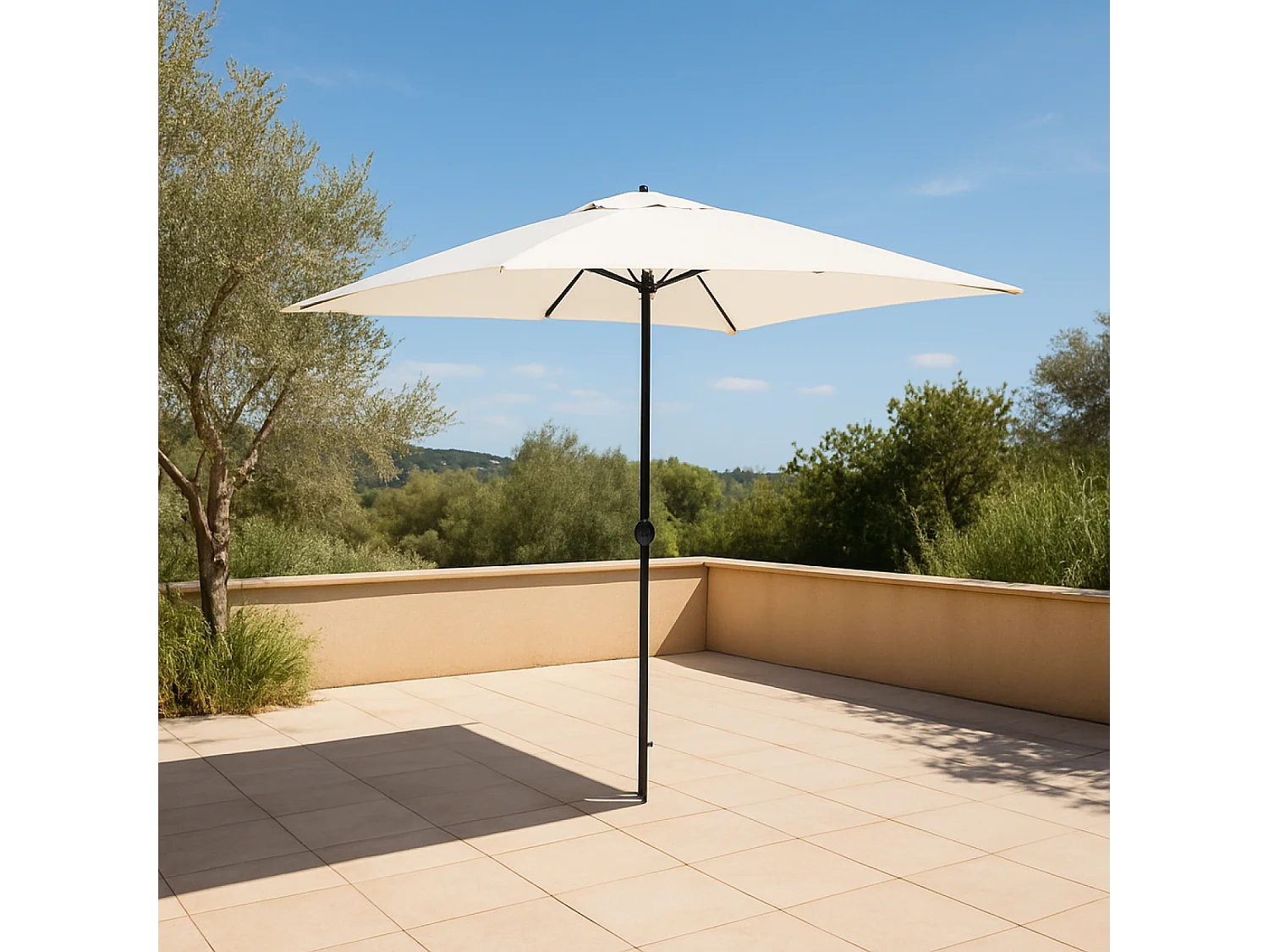 Parasol droit rectangulaire 3 x 2 m écru SPEZIA