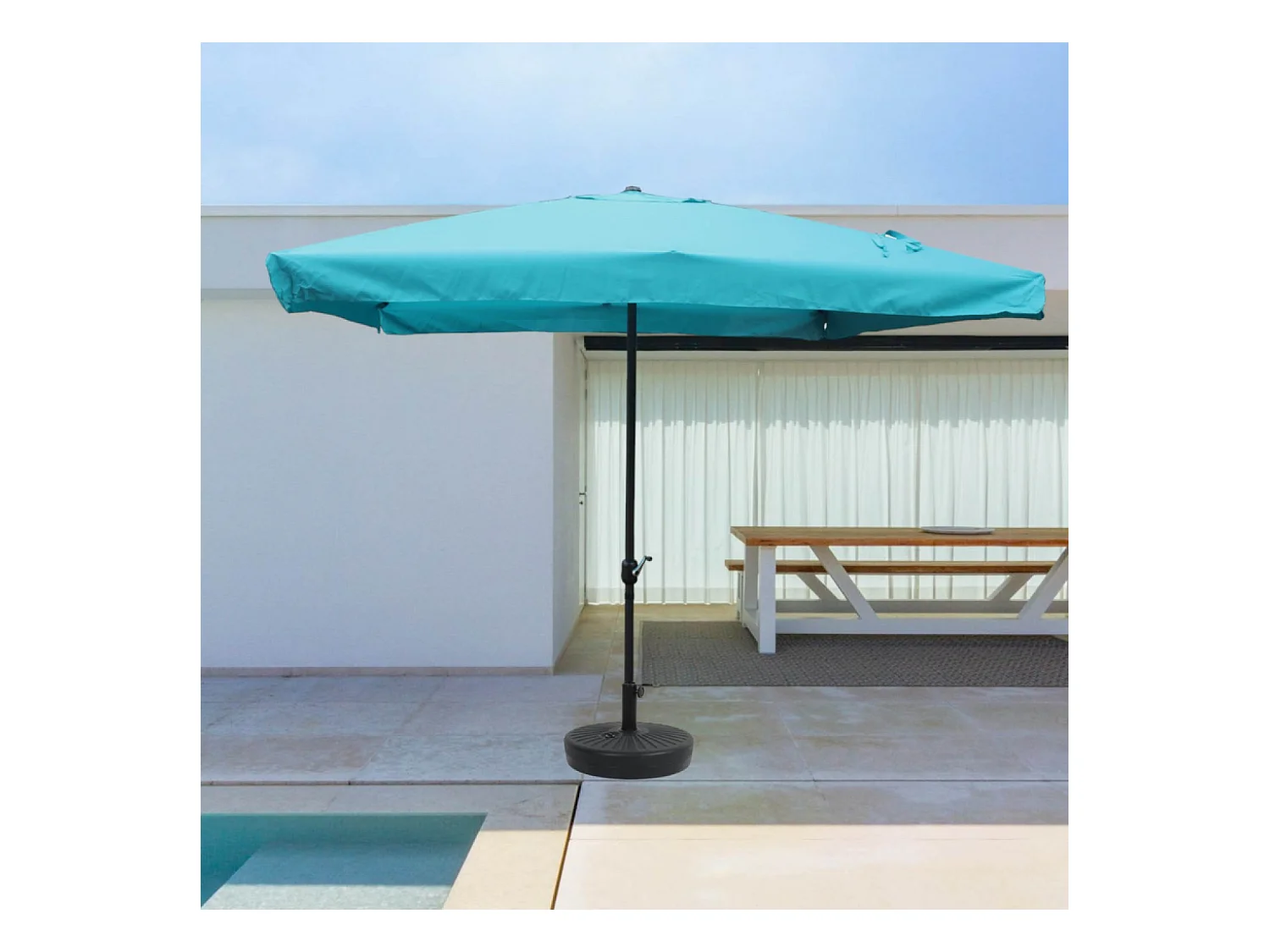 Ombrellone quadrato 2,95 x 2,95 m blu PALERME