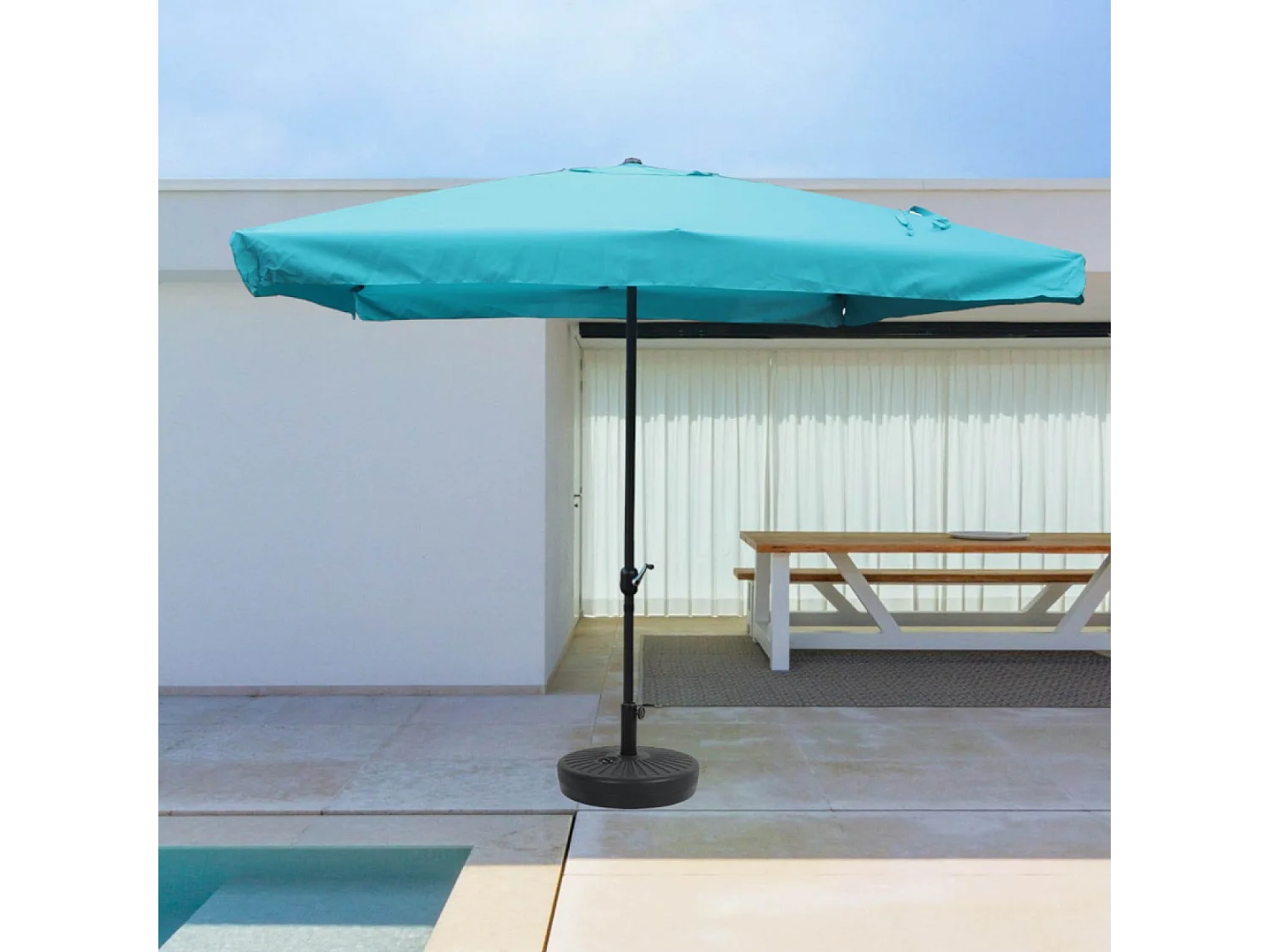 Parasol bleu carré 2,95 x 2,95 m PALERME