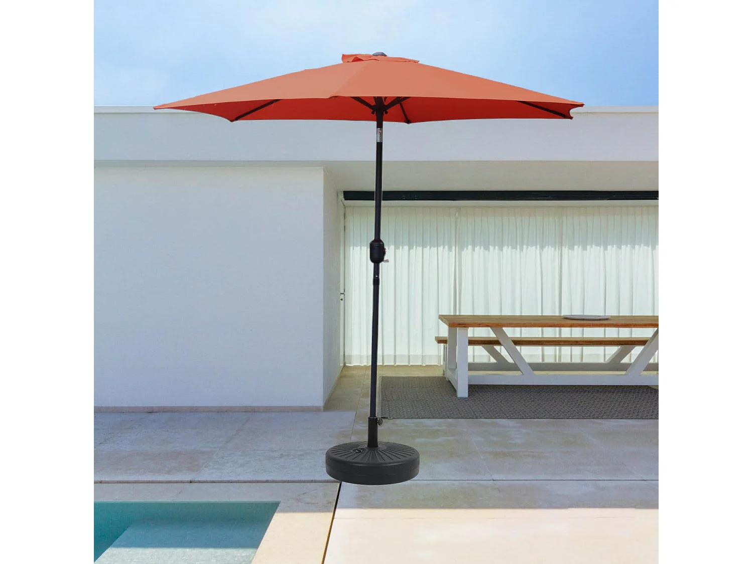 Parasol terracotta rond 2,5 x 2,5 m COME