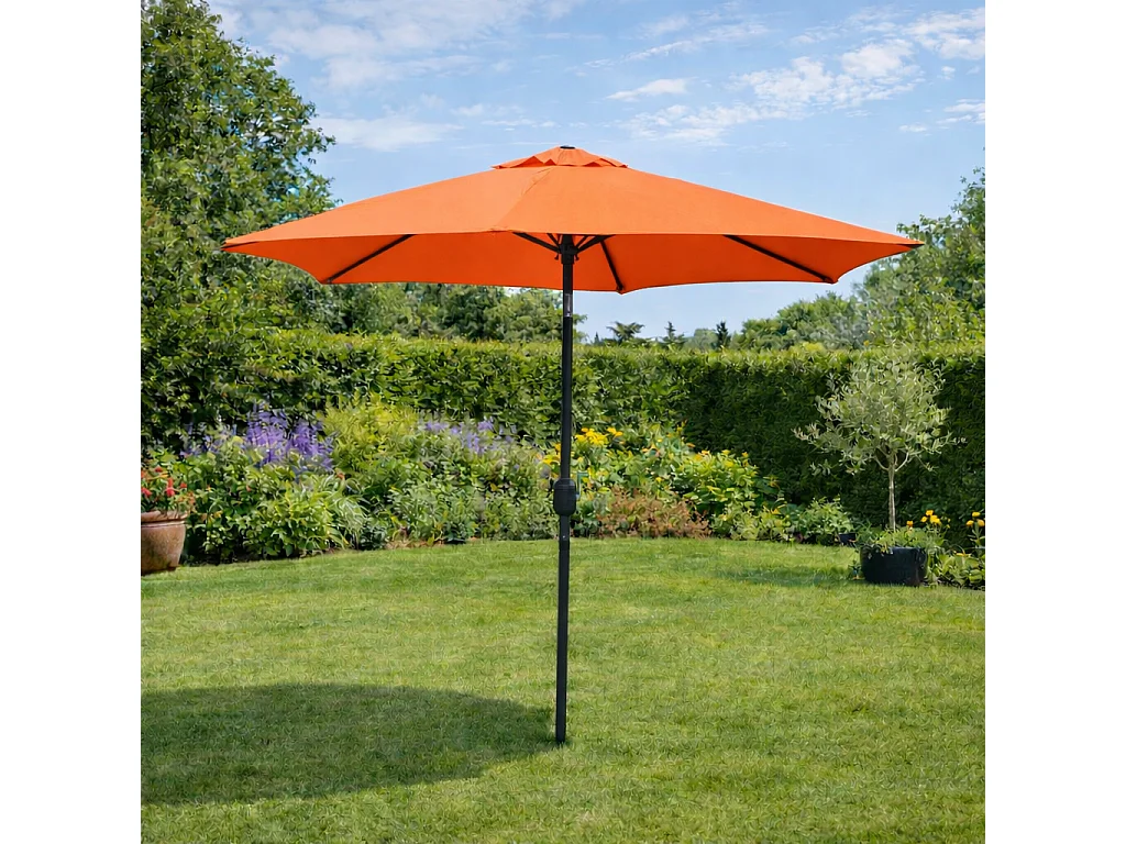 Terracotta ronde parasol 2,5 m kantelbaar - Modern design, UV-bescherming, aluminium structuur, doek 160g/m²