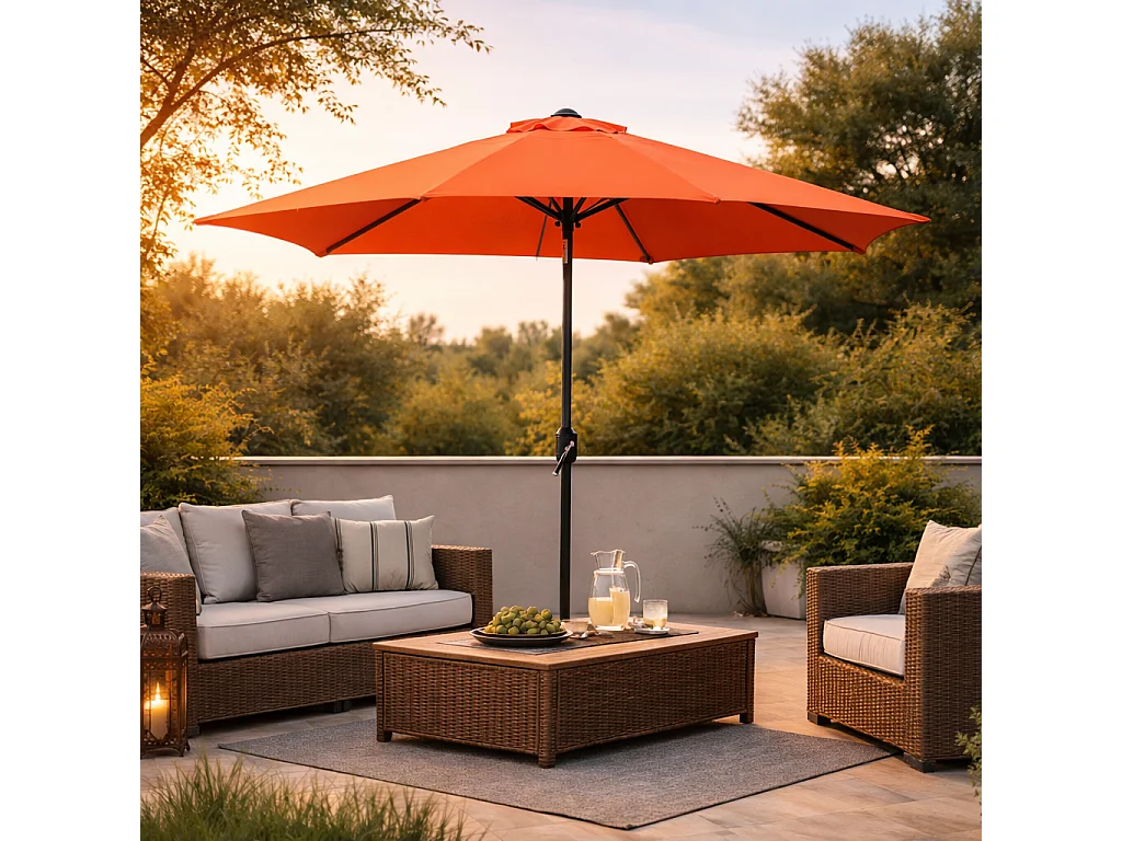 Parasol terracotta rond 2,5 x 2,5 m COME