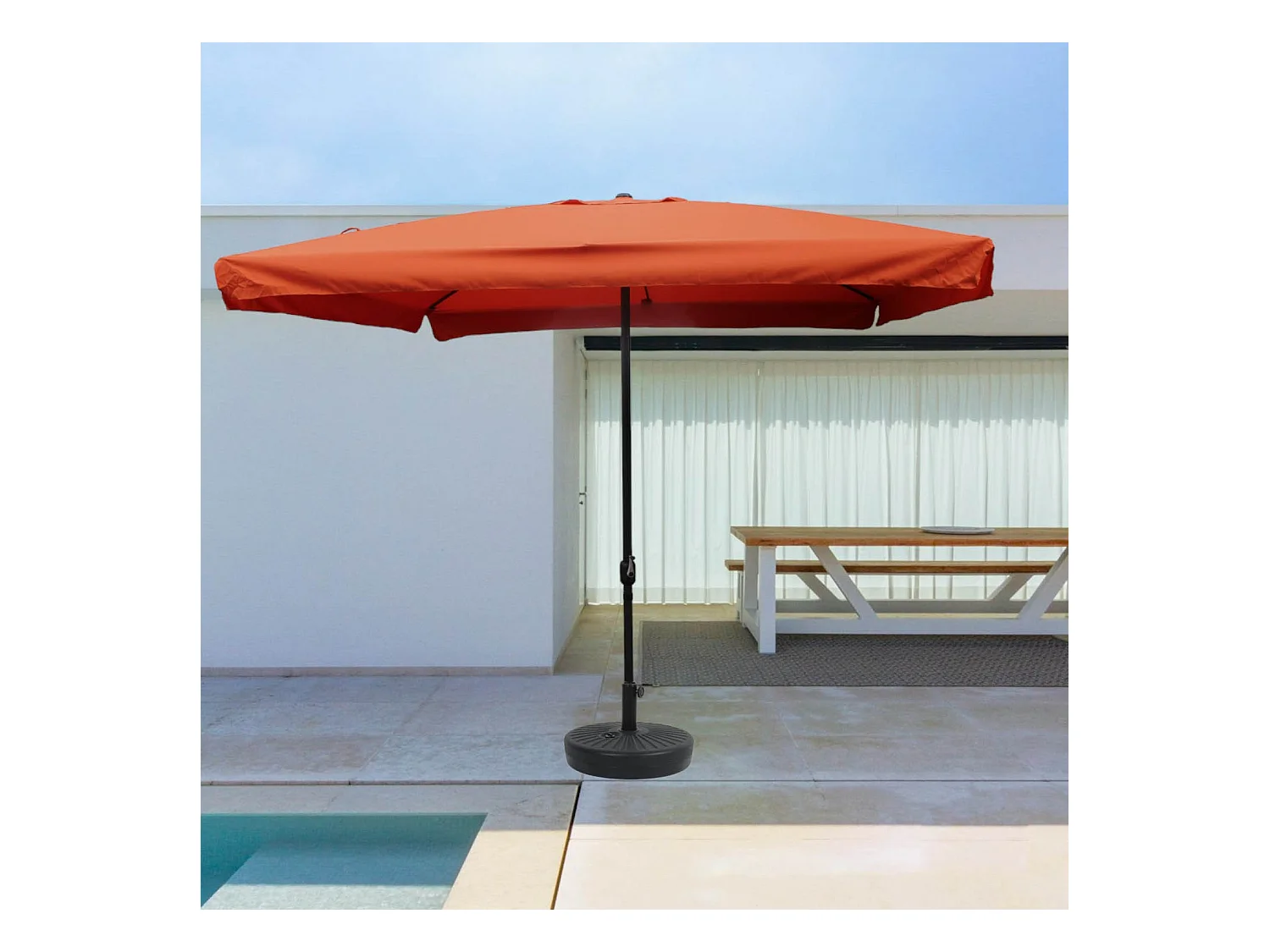 Parasol droit carré 3 x 3 m terracotta PALERME