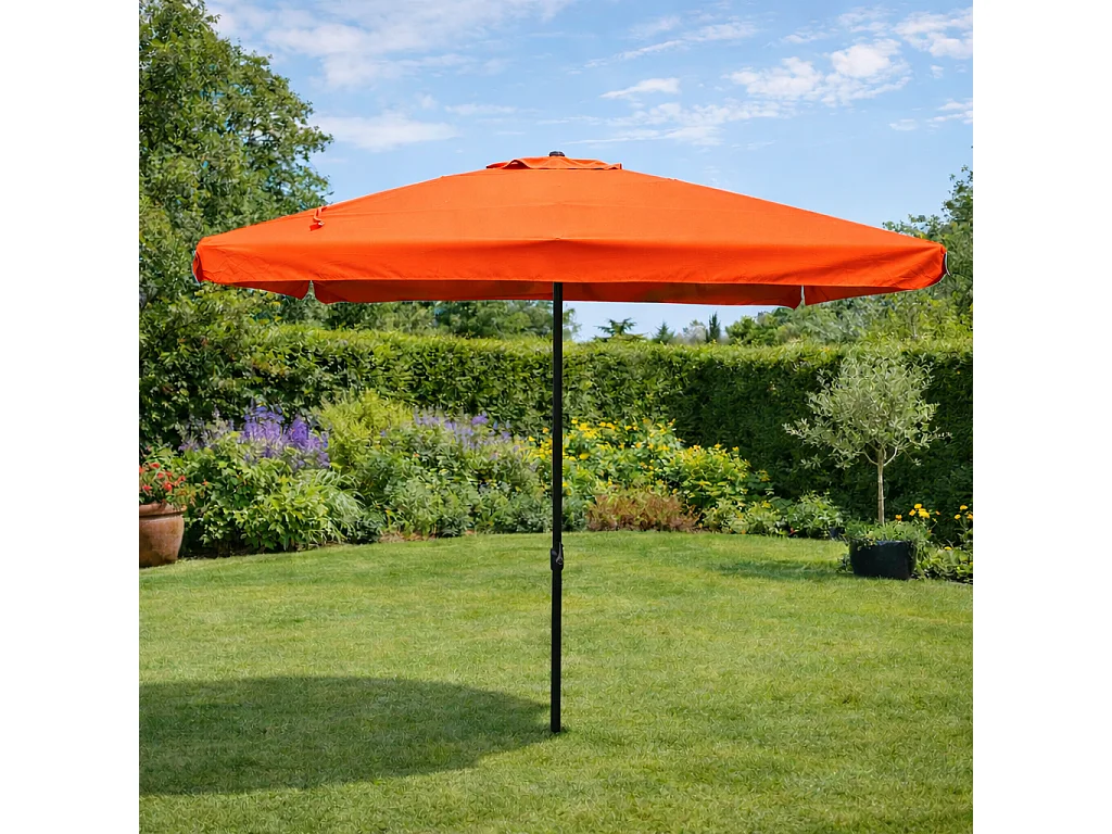 Vierkante parasol 2,95 x 2,95 m terracotta PALERME - Trendy design, aluminium frame, doek 160g/m²