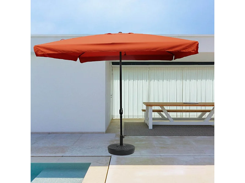 Parasol droit carré 3 x 3 m terracotta PALERME