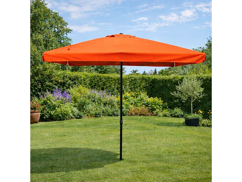 Parasol droit carré 3 x 3 m terracotta PALERME