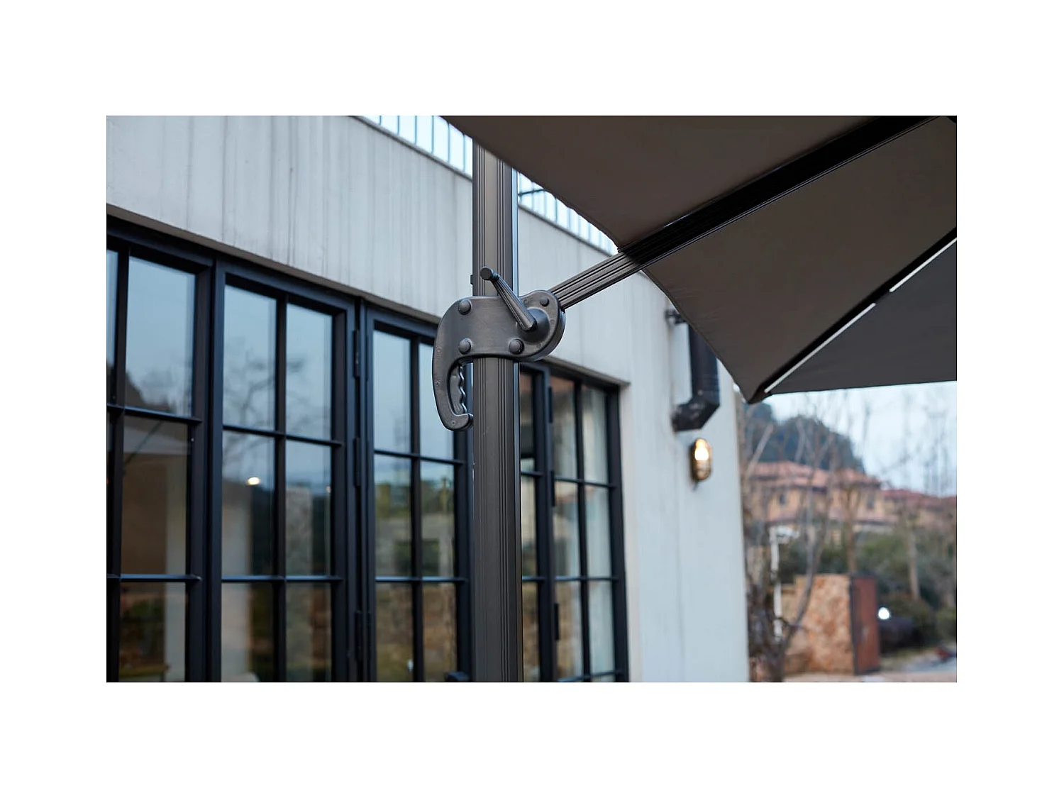 Parasol LED 3 x 4 m gris CALVIA