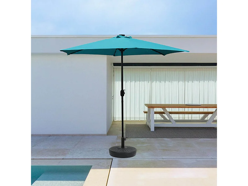 Parasol droit rond led diamètre 2,7 m bleu AMALFI