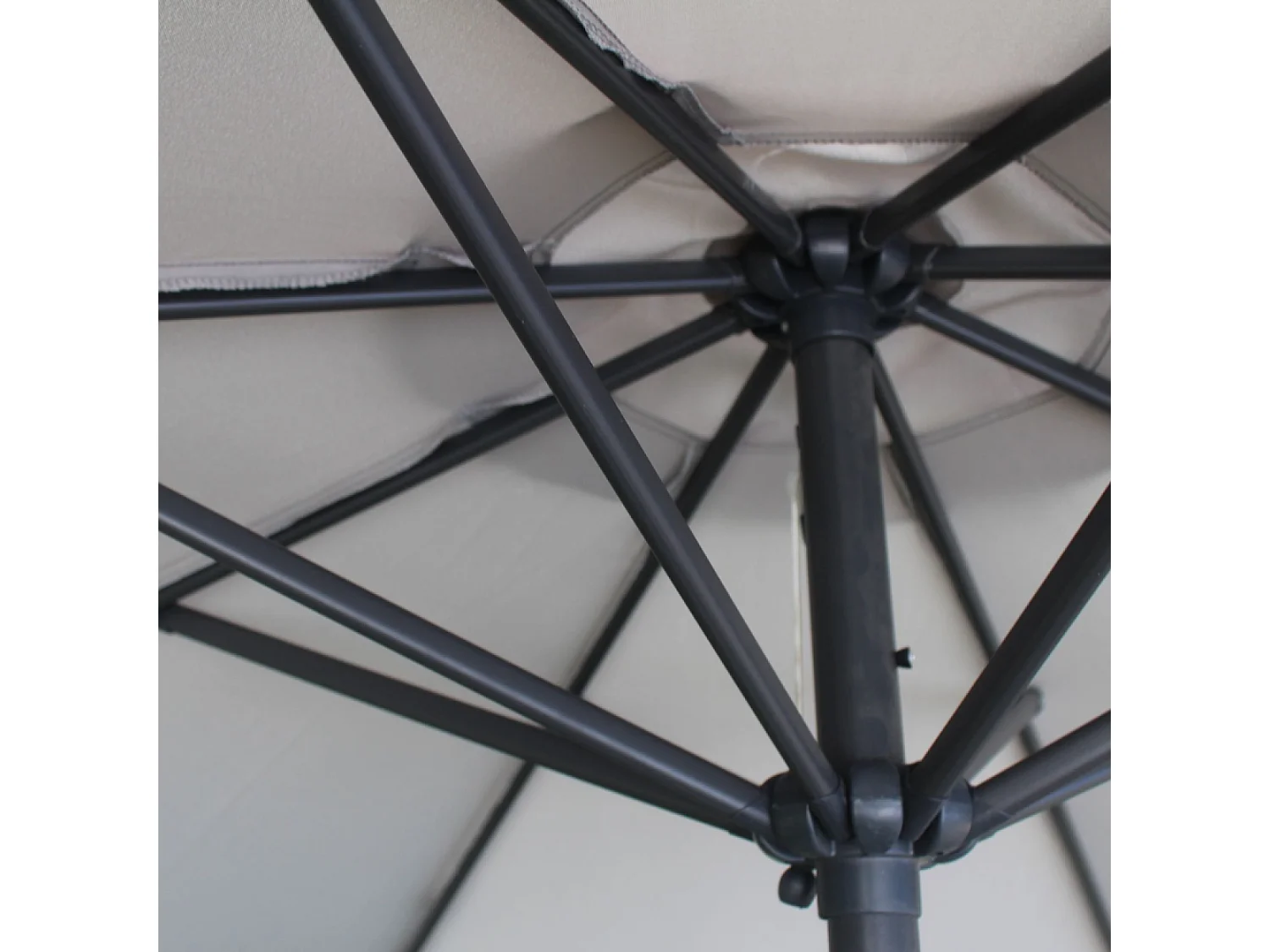 Parasol droit rond diamètre 3 m écru PORTOFINO