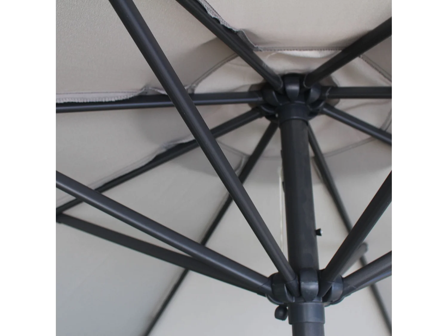 Rechte ronde parasol crème 2,94 m PORTOFINO