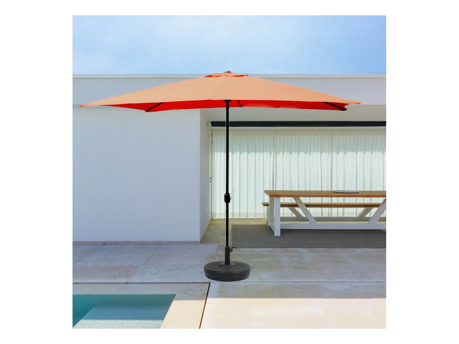 Parasol droit rectangulaire 3 x 2 m terracotta SPEZIA