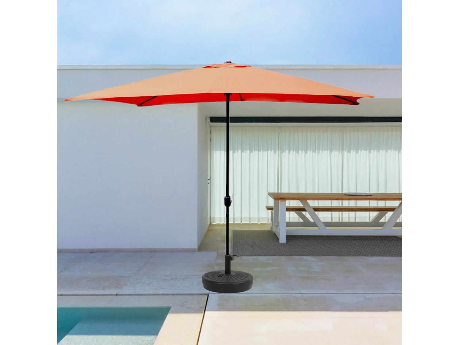 Parasol droit rectangulaire 3 x 2 m terracotta SPEZIA