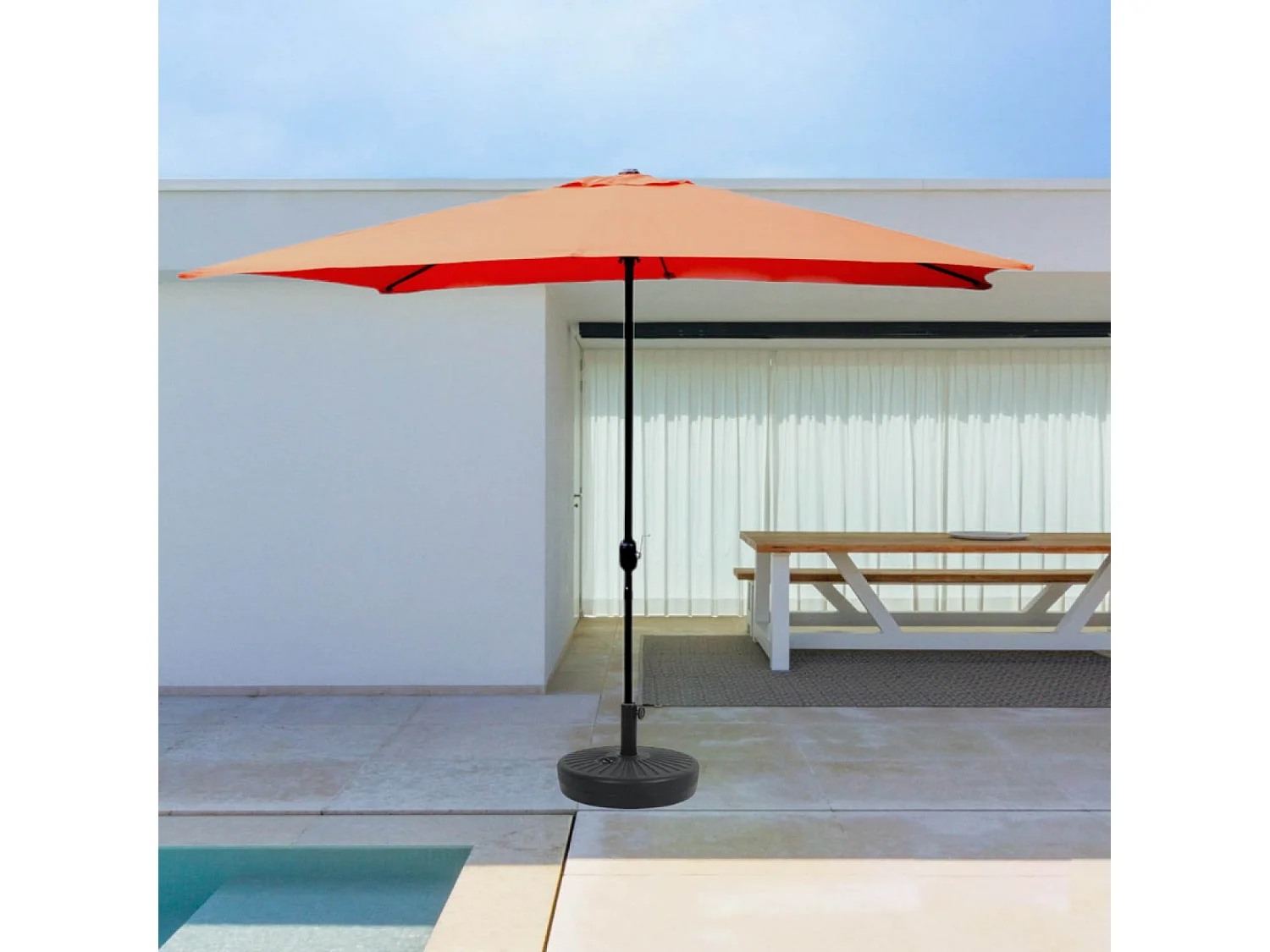 Parasol terracotta rectangle 2,93 x 1,93 m SPEZIA