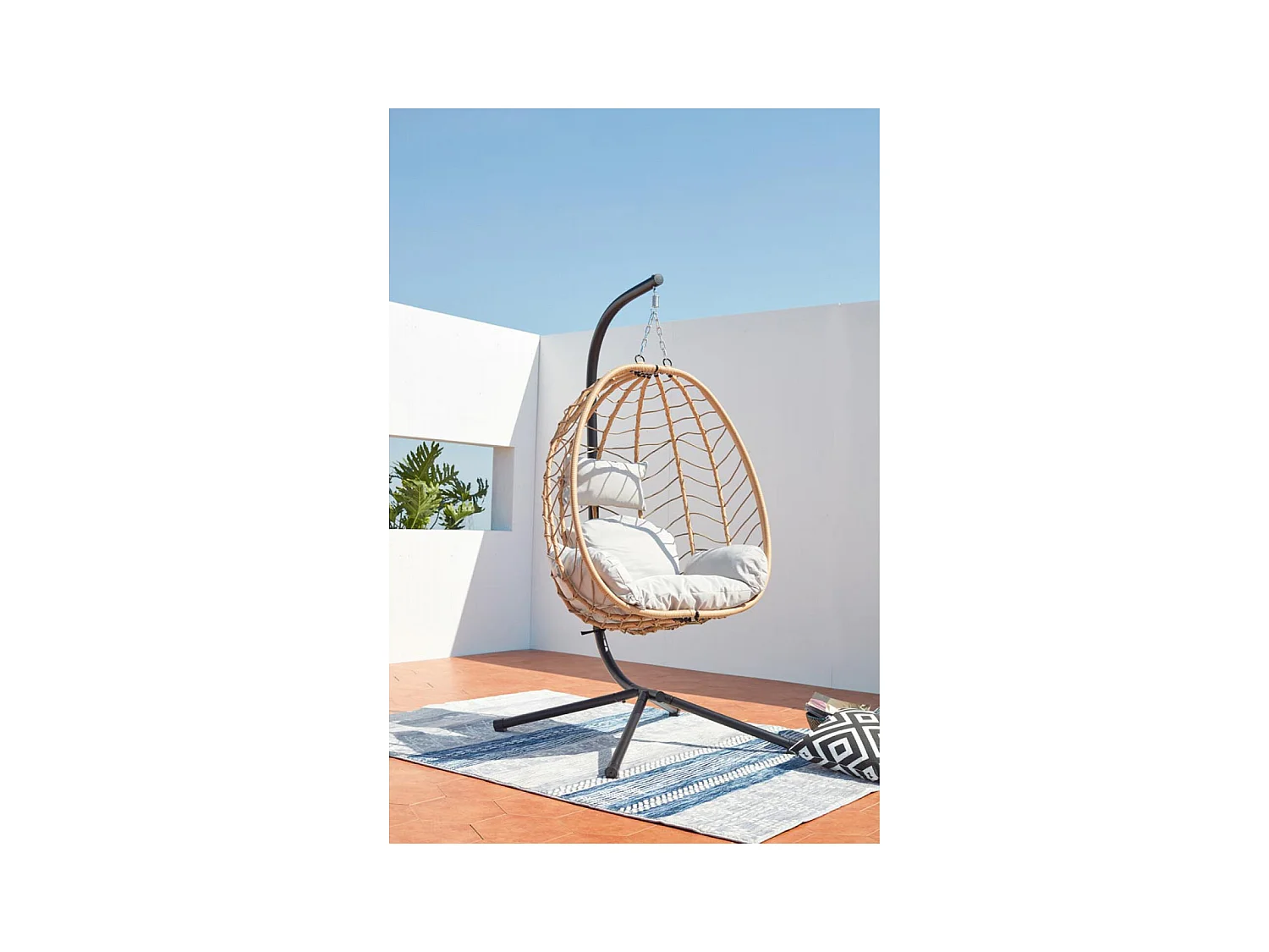 Hängesessel aus Kunstharz mit Rattaneffekt LIMA