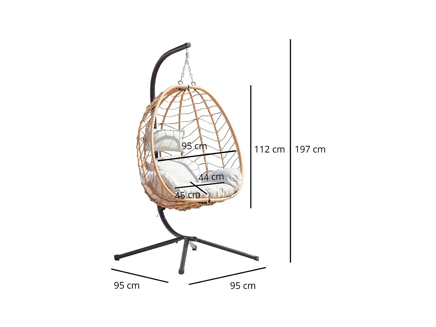 Hängesessel aus Kunstharz mit Rattaneffekt LIMA