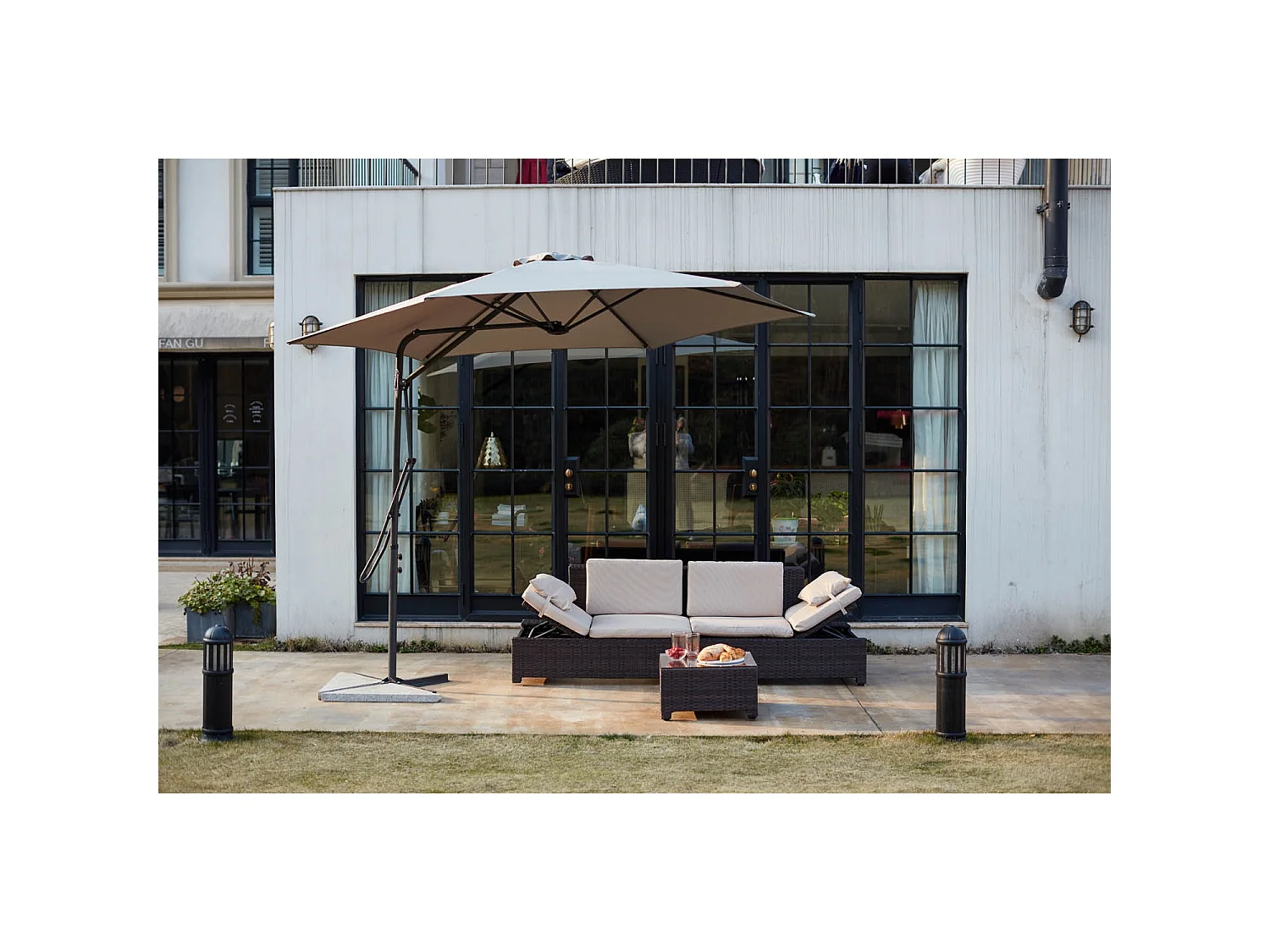 Parasol  gris droit rond 2,94 x 2,94 m ALCUDIA