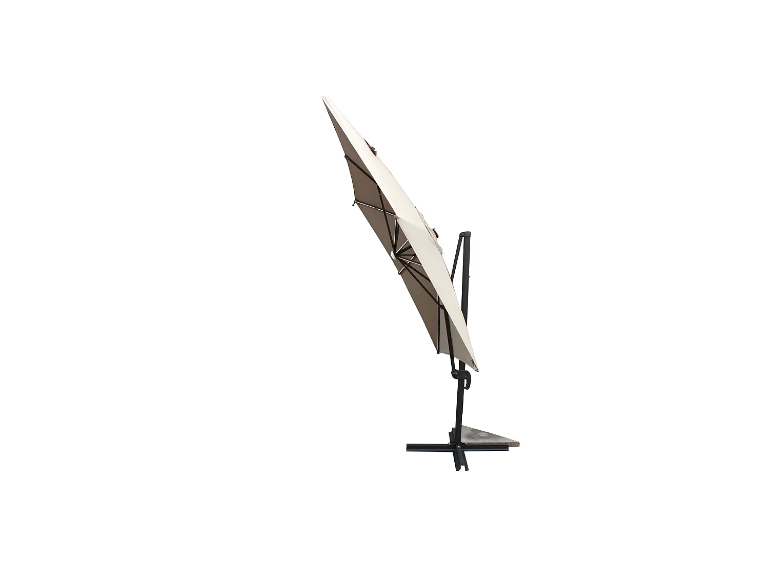 Rechthoekige parasol ecru met LED 395 x 295 cm CALVIA