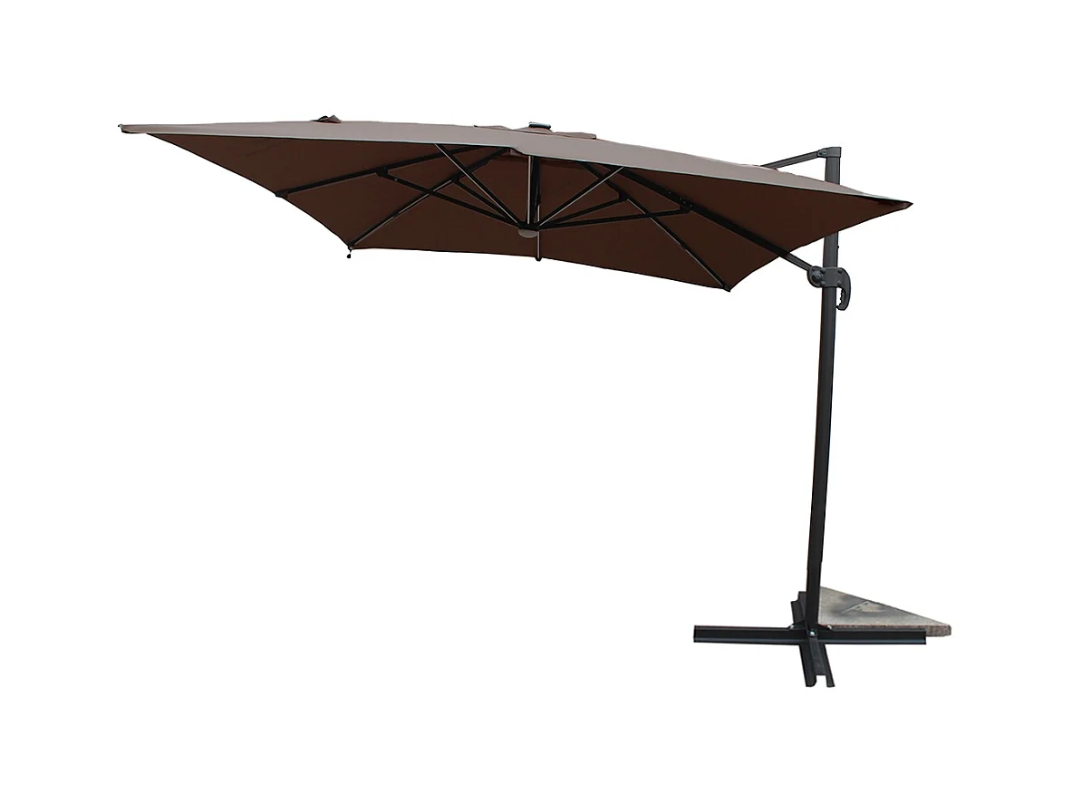 Parasol LED 3 x 4 m chocolat CALVIA