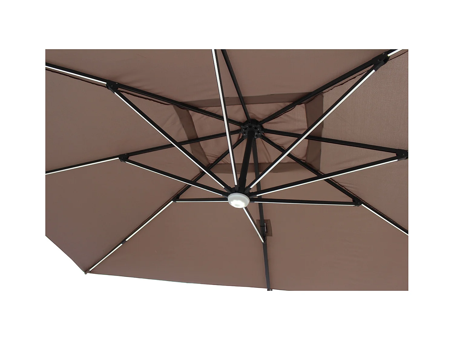 Parasol LED 3 x 4 m chocolat CALVIA