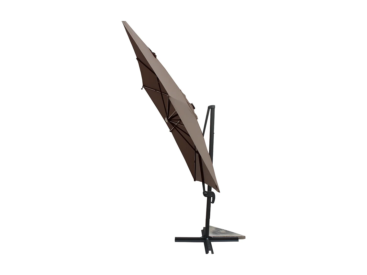 Rechthoekige parasol chocolade met LED 395 x 295 cm CALVIA