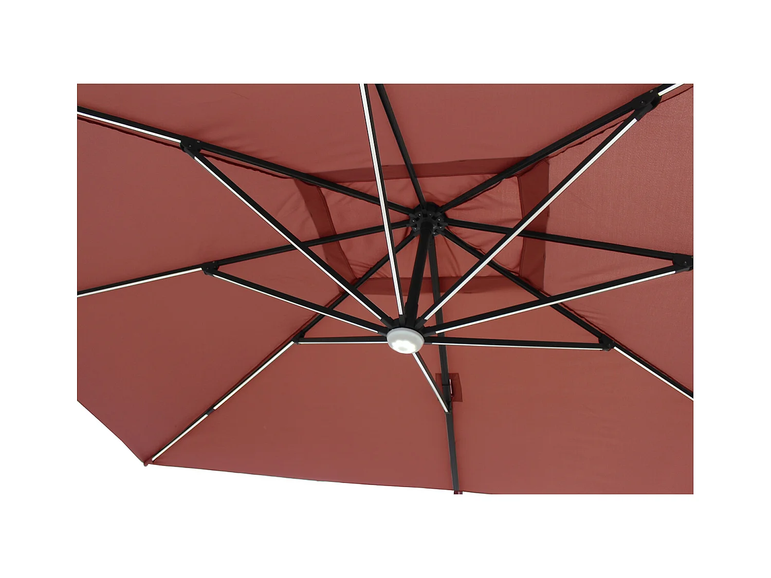Parasol LED 3 x 4 m terracotta CALVIA
