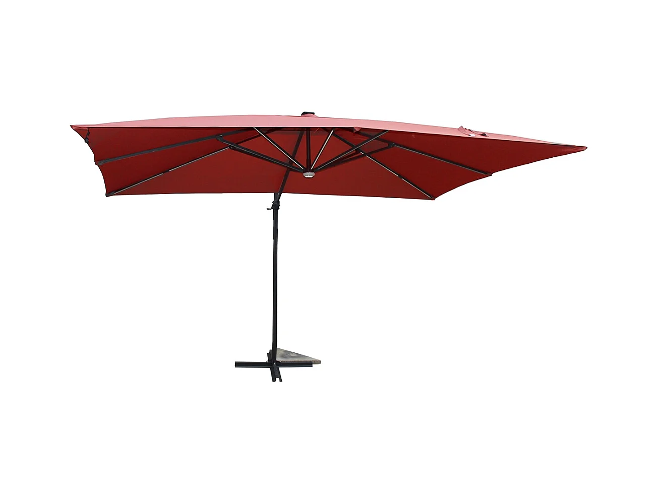 Parasol LED 3 x 4 m terracotta CALVIA