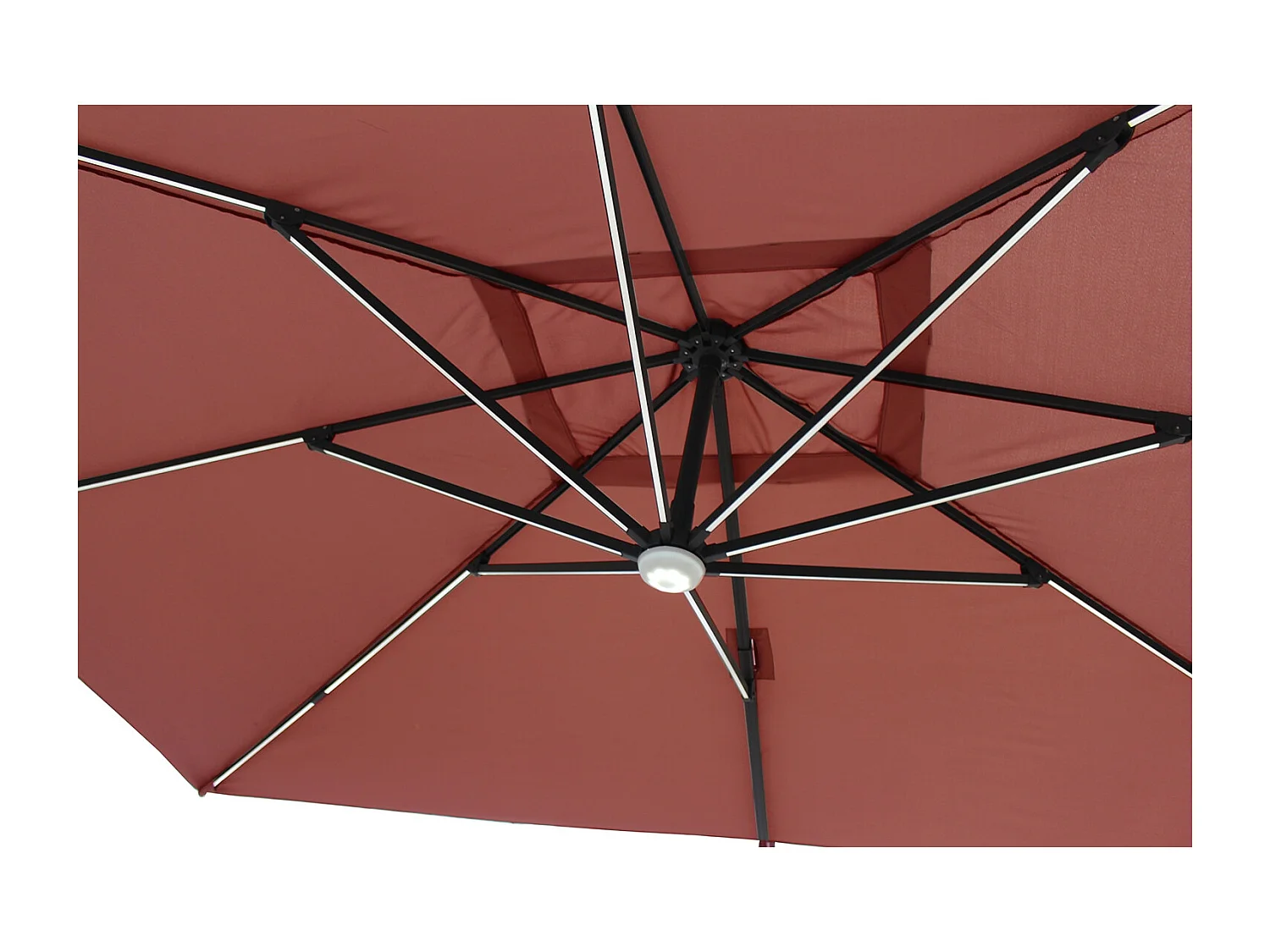 Parasol LED 3 x 4 m terracotta CALVIA