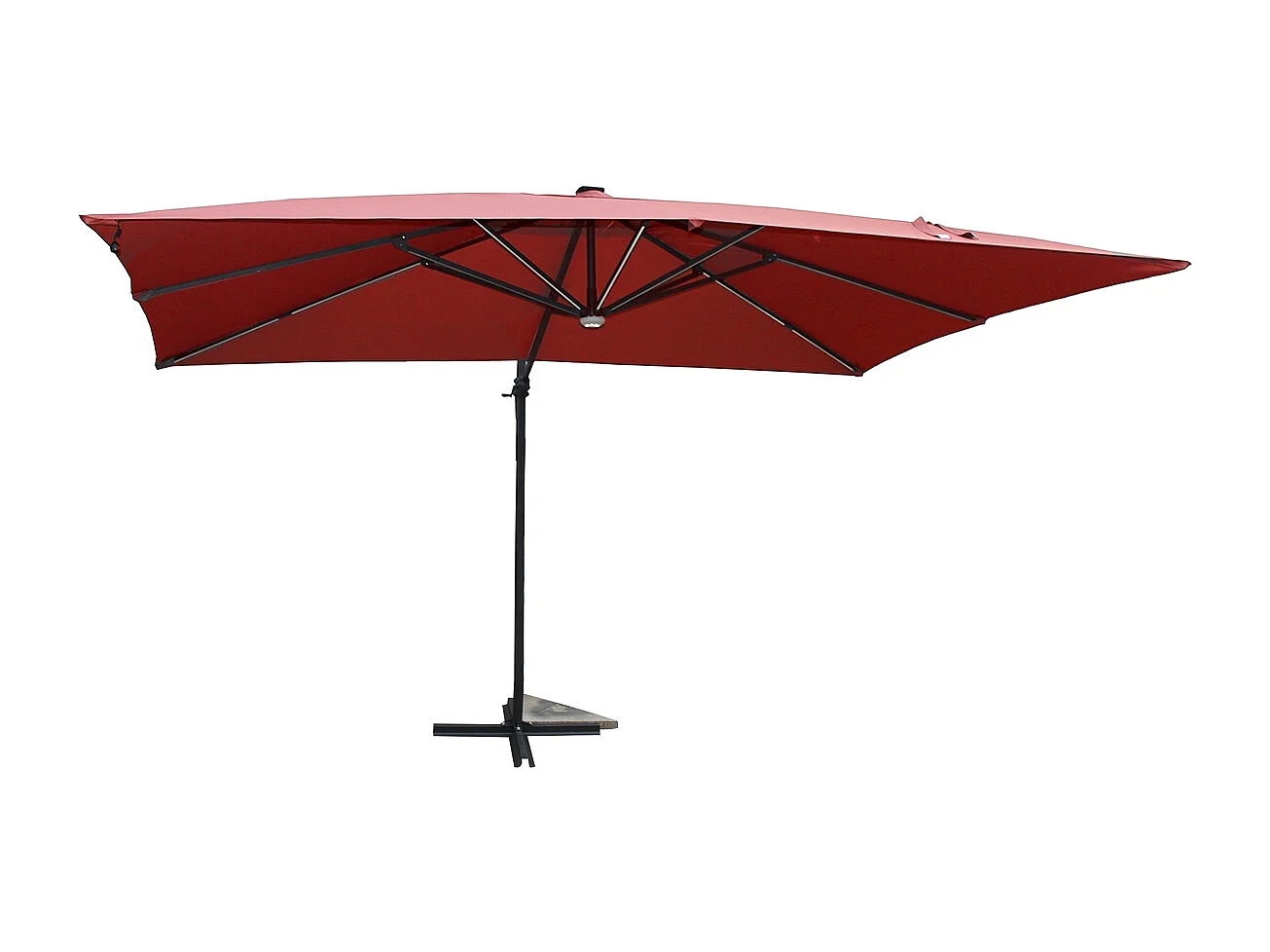 Parasol LED 3 x 4 m terracotta CALVIA