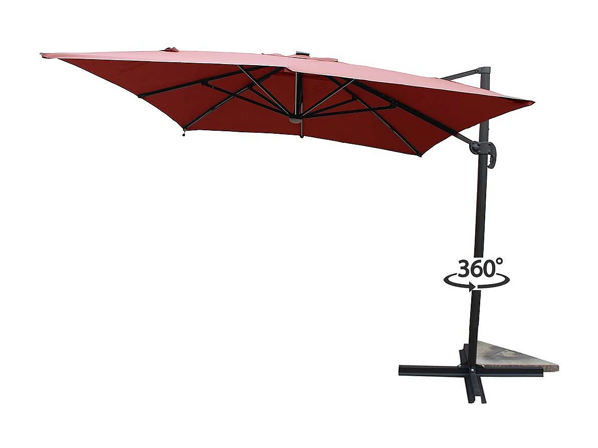Parasol rectangular con LED terracota 395 x 295 cmCALVIA