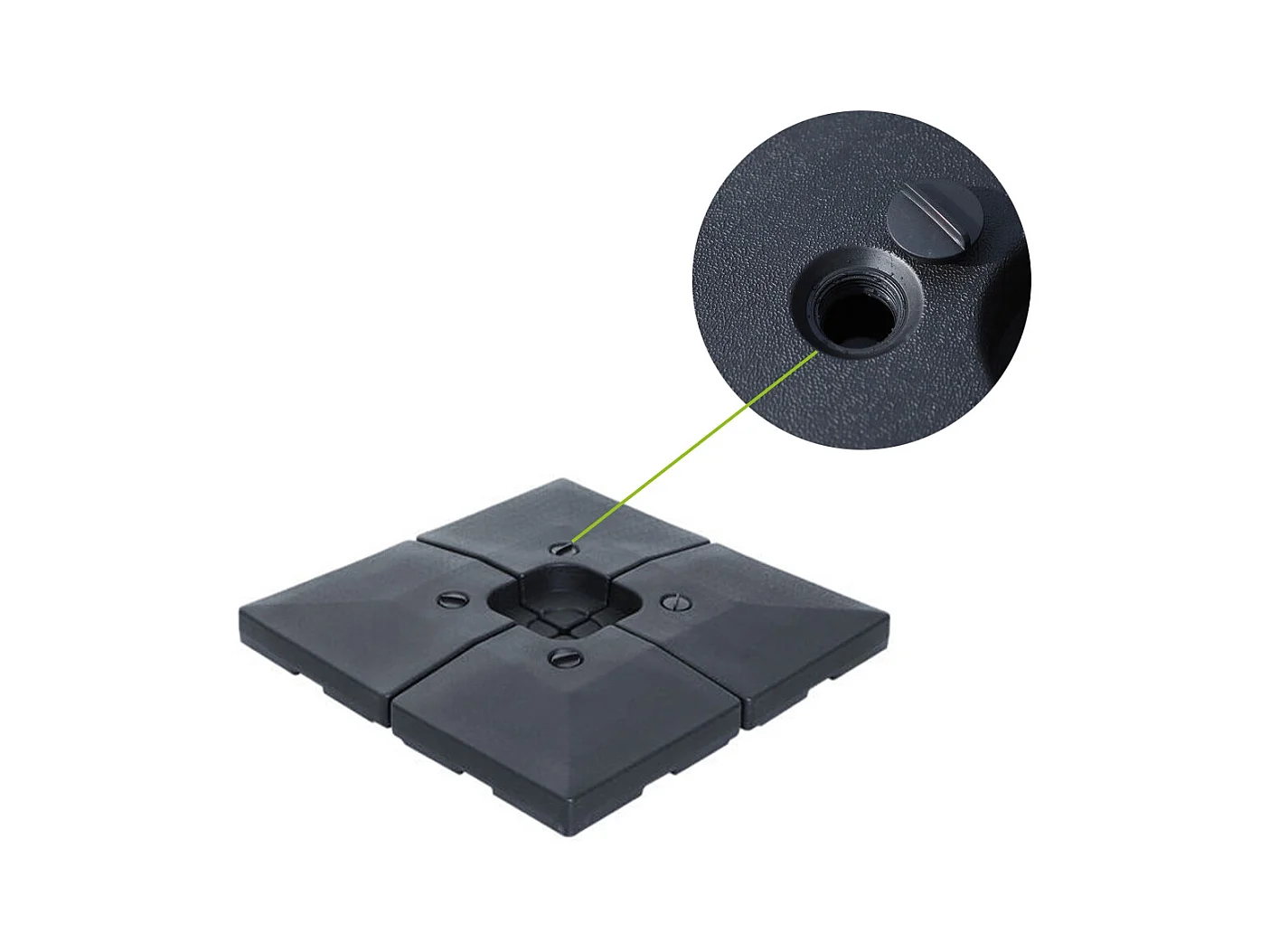 Lot de 4 dalles parasols hdpe DALLES