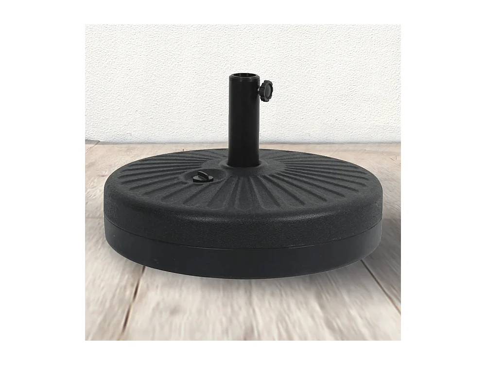 Pied de parasol circulaire en plastique résistant noir PARASOL